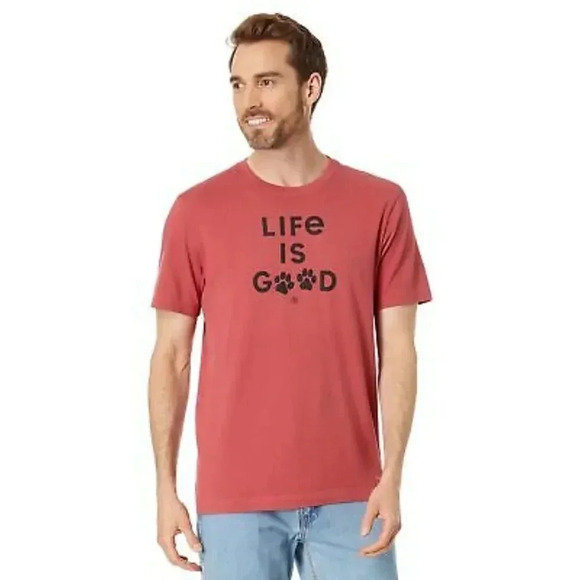 Life is Good Paw Print Crusher Tee - Picture 1 of 9